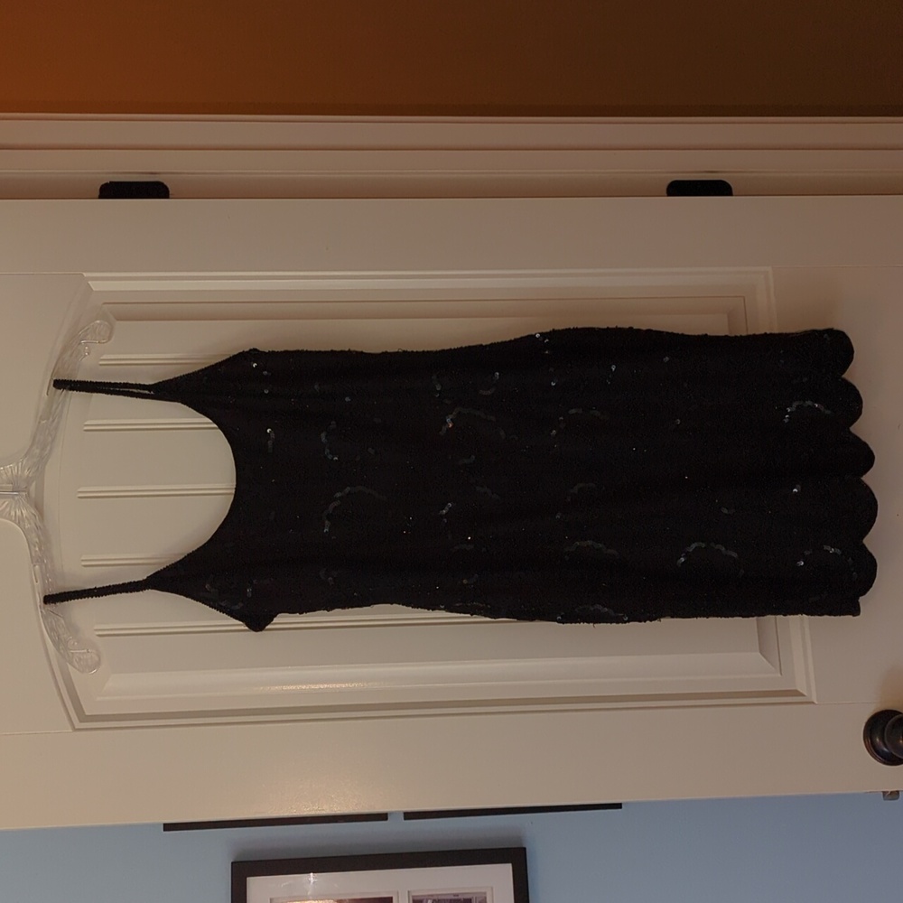 Vintage Stenay Sequined "Little Black Dress" with Cardigan - Picture 2 of 16